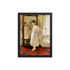 The Psyche Mirror by Berthe Morisot framed print on a plain backdrop in size 12"x16".