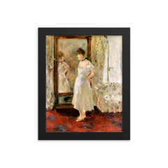 The Psyche Mirror by Berthe Morisot framed print on a plain backdrop in size 8"x10".