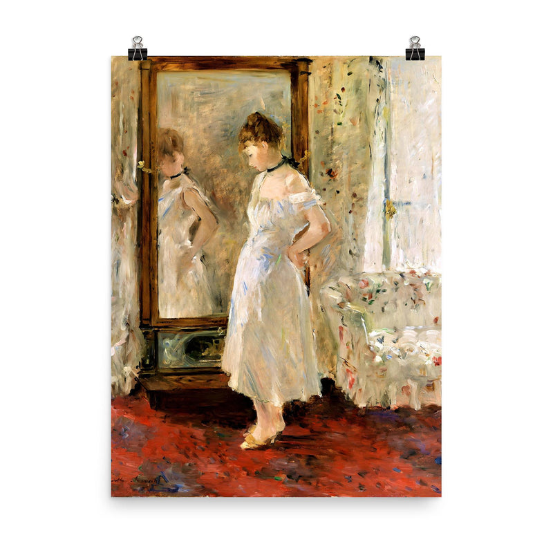 The Psyche Mirror by Berthe Morisot poster on a plain backdrop in size 8