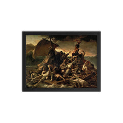 The Raft of the Medusa by Théodore Géricault, 1818–19 framed print on a plain backdrop in size 12"x16".