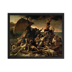 The Raft of the Medusa by Théodore Géricault, 1818–19 framed print on a plain backdrop in size 16"x20".