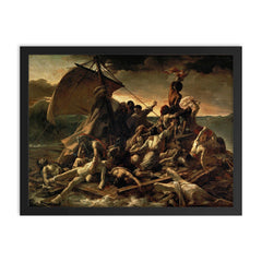 The Raft of the Medusa by Théodore Géricault, 1818–19 framed print on a plain backdrop in size 18"x24".