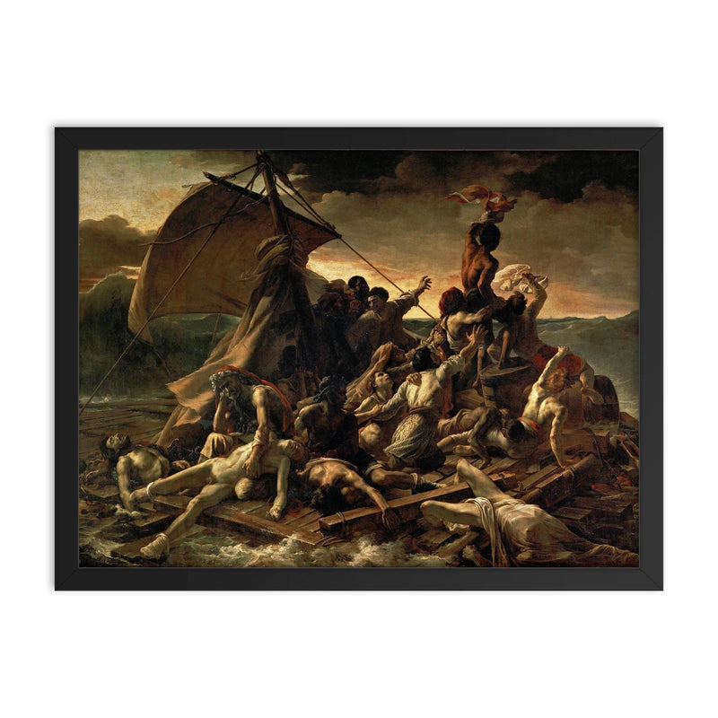 The Raft of the Medusa by Théodore Géricault, 1818–19 framed print on a plain backdrop in size 18