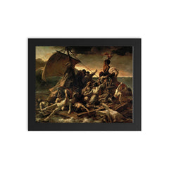 The Raft of the Medusa by Théodore Géricault, 1818–19 framed print on a plain backdrop in size 8"x10".