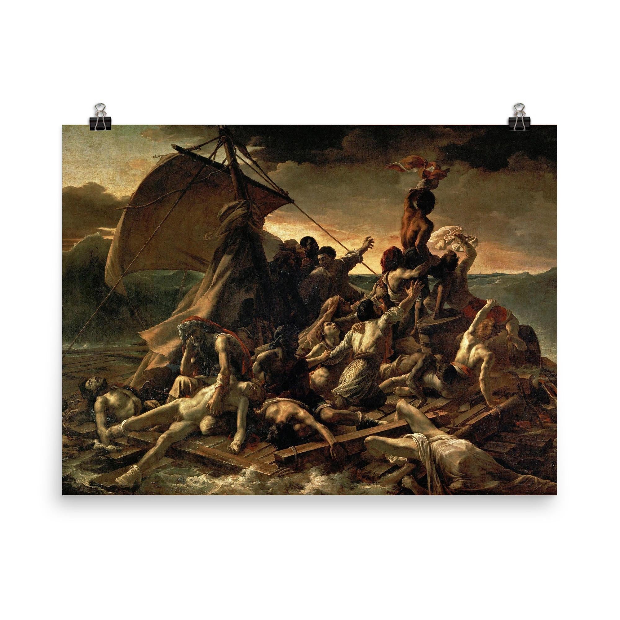 The Raft of the Medusa by Théodore Géricault, 1818–19 poster on a plain backdrop in size 8"x10".