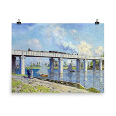 The Railway Bridge at Argenteuil by Claude Monet, 1873 poster on a plain backdrop in size 8"x10".