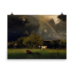 The Rainbow by George Inness, 1879 poster on a plain backdrop in size 8"x10".