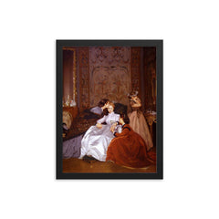 The Reluctant Bride by Auguste Toulmouche framed print on a plain backdrop in size 12"x16".