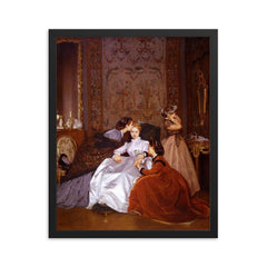 The Reluctant Bride by Auguste Toulmouche framed print on a plain backdrop in size 16"x20".