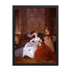 The Reluctant Bride by Auguste Toulmouche framed print on a plain backdrop in size 18"x24".