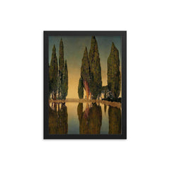 The Reservoir at Villa Falconieri, Frascati by Maxfield Parrish, 1903 framed print on a plain backdrop in size 12"x16".
