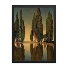 The Reservoir at Villa Falconieri, Frascati by Maxfield Parrish, 1903 framed print on a plain backdrop in size 18"x24".