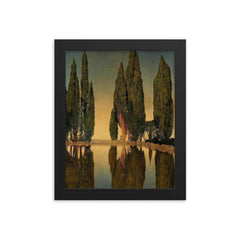 The Reservoir at Villa Falconieri, Frascati by Maxfield Parrish, 1903 framed print on a plain backdrop in size 8"x10".