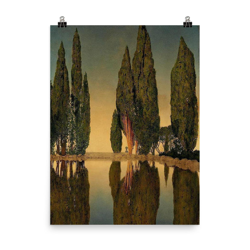 The Reservoir at Villa Falconieri, Frascati by Maxfield Parrish, 1903 poster on a plain backdrop in size 8