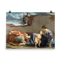 The Rest on the Flight Into Egypt by Orazio Gentileschi poster on a plain backdrop in size 8"x10".