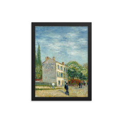 The Restaurant Rispal in Asnieres by Vincent van Gogh, 1887 framed print on a plain backdrop in size 12"x16".