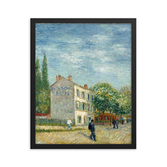 The Restaurant Rispal in Asnieres by Vincent van Gogh, 1887 framed print on a plain backdrop in size 16"x20".