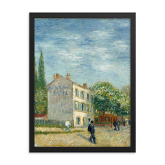 The Restaurant Rispal in Asnieres by Vincent van Gogh, 1887 framed print on a plain backdrop in size 18"x24".