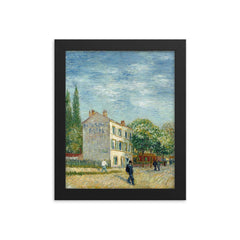 The Restaurant Rispal in Asnieres by Vincent van Gogh, 1887 framed print on a plain backdrop in size 8"x10".