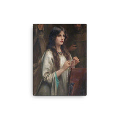 The Rosary by Beatrice Offor, 1911 canvas print on a plain backdrop in size 12"x16".