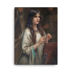 The Rosary by Beatrice Offor, 1911 canvas print on a plain backdrop in size 18"x24".