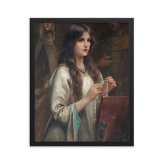 The Rosary by Beatrice Offor, 1911 framed print on a plain backdrop in size 16"x20".