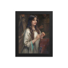 The Rosary by Beatrice Offor, 1911 framed print on a plain backdrop in size 8"x10".
