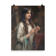 The Rosary by Beatrice Offor, 1911 poster on a plain backdrop in size 8"x10".