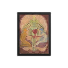 The Rose by Hilma Af Klint, 1907 framed print on a plain backdrop in size 12"x16".