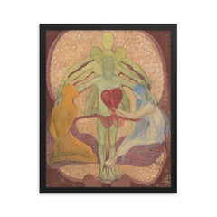 The Rose by Hilma Af Klint, 1907 framed print on a plain backdrop in size 16"x20".