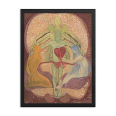 The Rose by Hilma Af Klint, 1907 framed print on a plain backdrop in size 18"x24".