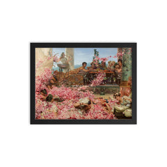 The Roses of Heliogabalus by Lawrence Alma-Tadema, 1888 framed print on a plain backdrop in size 12"x16".