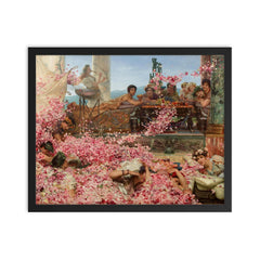 The Roses of Heliogabalus by Lawrence Alma-Tadema, 1888 framed print on a plain backdrop in size 16"x20".