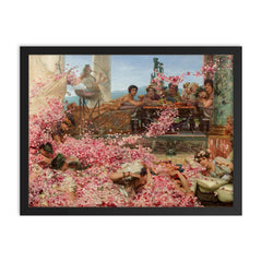 The Roses of Heliogabalus by Lawrence Alma-Tadema, 1888 framed print on a plain backdrop in size 18"x24".