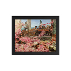 The Roses of Heliogabalus by Lawrence Alma-Tadema, 1888 framed print on a plain backdrop in size 8"x10".