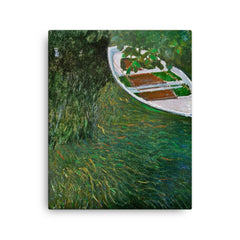 The Row Boat by Claude Monet, 1887 canvas print on a plain backdrop in size 16"x20".