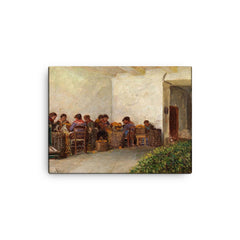 The Rural Women by Adolf von Becker canvas print on a plain backdrop in size 12"x16".