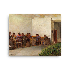 The Rural Women by Adolf von Becker canvas print on a plain backdrop in size 16"x20".