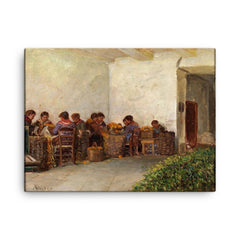 The Rural Women by Adolf von Becker canvas print on a plain backdrop in size 18"x24".