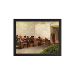 The Rural Women by Adolf von Becker framed print on a plain backdrop in size 12"x16".