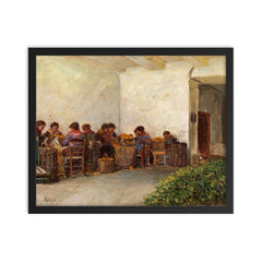 The Rural Women by Adolf von Becker framed print on a plain backdrop in size 16"x20".