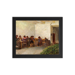 The Rural Women by Adolf von Becker framed print on a plain backdrop in size 8"x10".