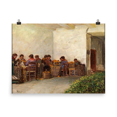 The Rural Women by Adolf von Becker poster on a plain backdrop in size 8"x10".