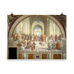 The School of Athens, Stanza della Segnatura by Raphael poster on a plain backdrop in size 8"x10".