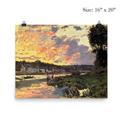 The Seine at Bougival in the Evening by Claude Monet, 1869 poster 2