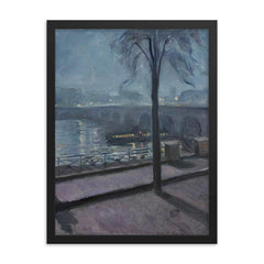 The Seine at St. Cloud by Edvard Munch, 1890 framed print on a plain backdrop in size 18"x24".