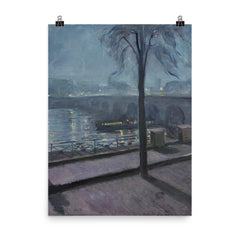 The Seine at St. Cloud by Edvard Munch, 1890 poster on a plain backdrop in size 8"x10".