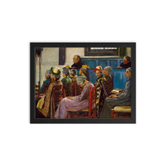 The Sermon by Gari Melchers framed print on a plain backdrop in size 12"x16".