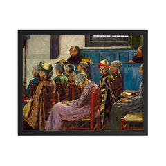 The Sermon by Gari Melchers framed print on a plain backdrop in size 16"x20".