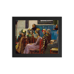 The Sermon by Gari Melchers framed print on a plain backdrop in size 8"x10".